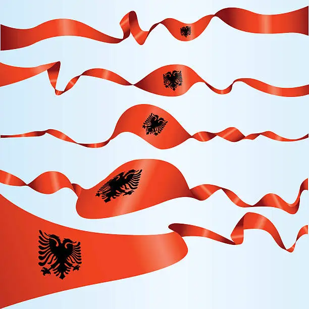 Vector illustration of Albanian Banners