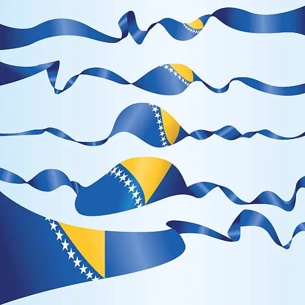 Vector illustration of Banners of Bosnia and Herzegovina