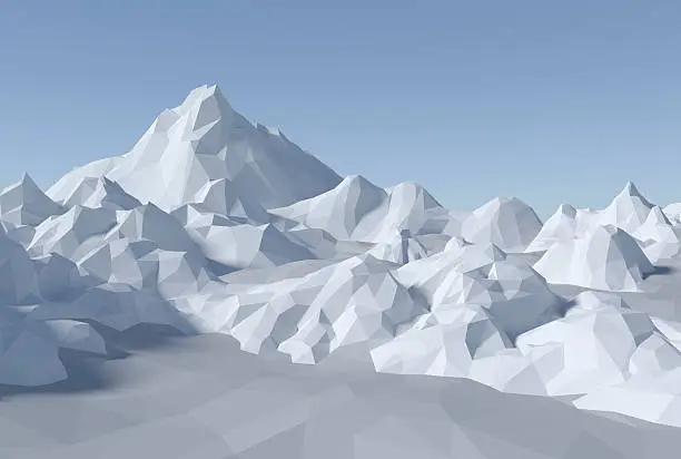 Photo of 3D lowpoly abstract landscape