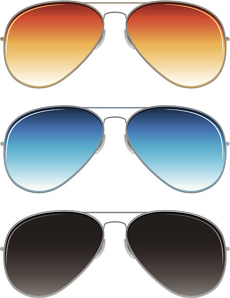 aviator sunglasses with orange, blue, and dark grey lenses http://www.zmina.com/SummerFun.jpg pilot stock illustrations