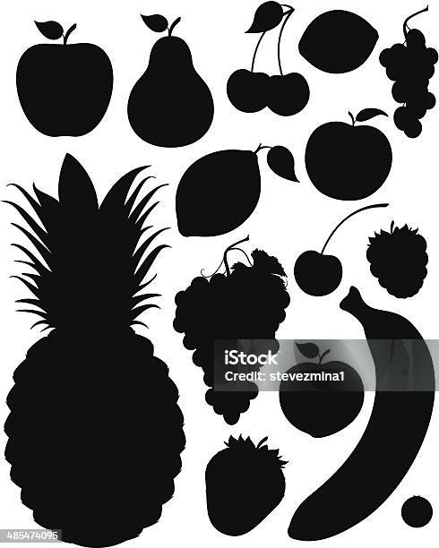 Fruit Silhouettes Stock Illustration - Download Image Now - In Silhouette, Fruit, Vector