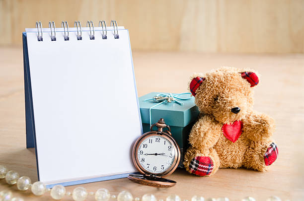 istock Open diary and vintage pocket watch 485474240