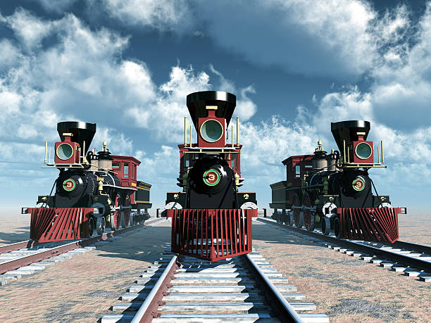 Vintage steam locomotive and train in the former East Germany