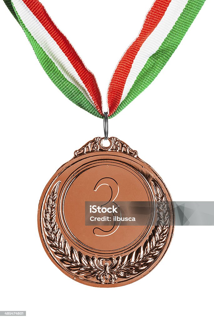 Bronzemedaille, isoliert auf weiss - Lizenzfrei Bronzemedaille Stock-Foto