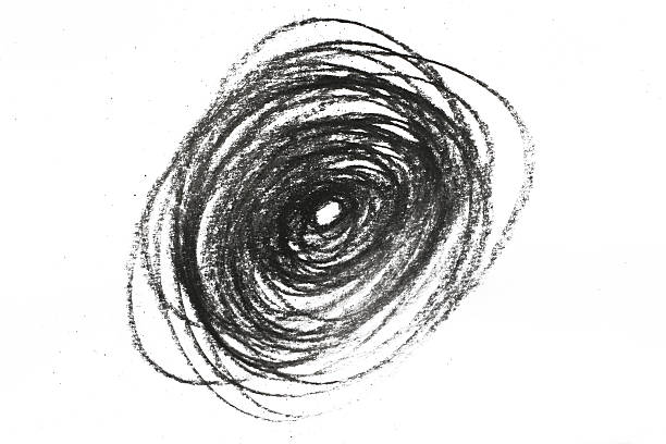 istock Charcoal pencil swirl on white 485474855