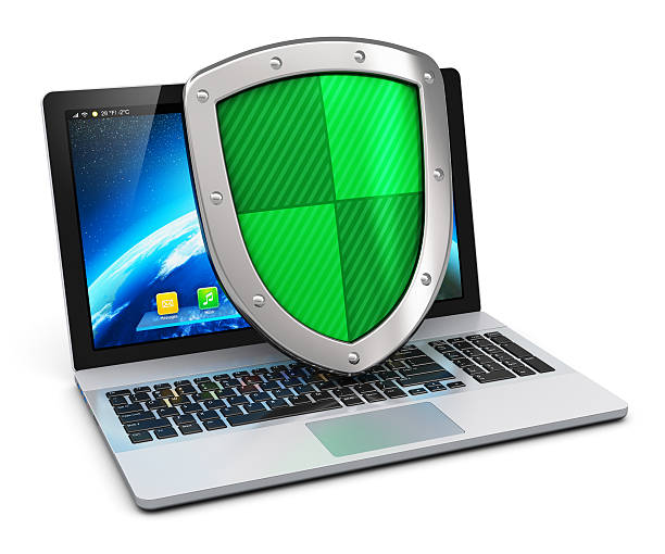 concepto de ordenador y seguridad de internet - shield shielding riot shield computer fotografías e imágenes de stock