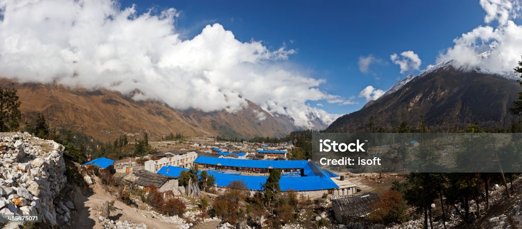 Manaslu. Everest Circuit. Nepal motives. Himalaya mounts. Adventure Stock Photo