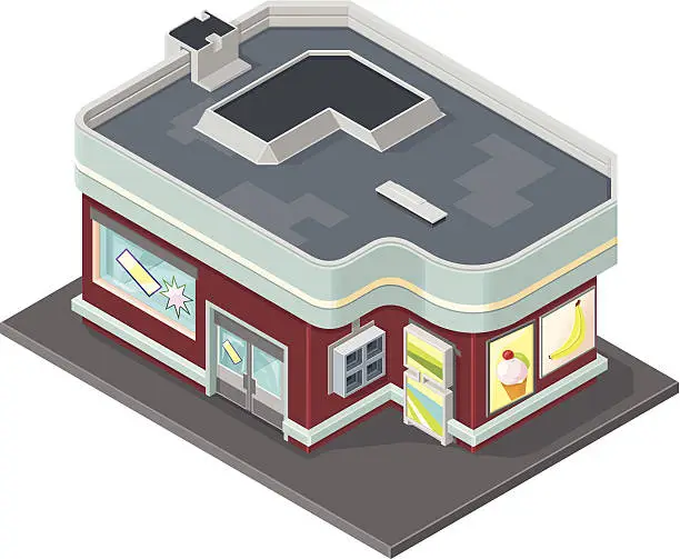 Vector illustration of Isometric Retail Store