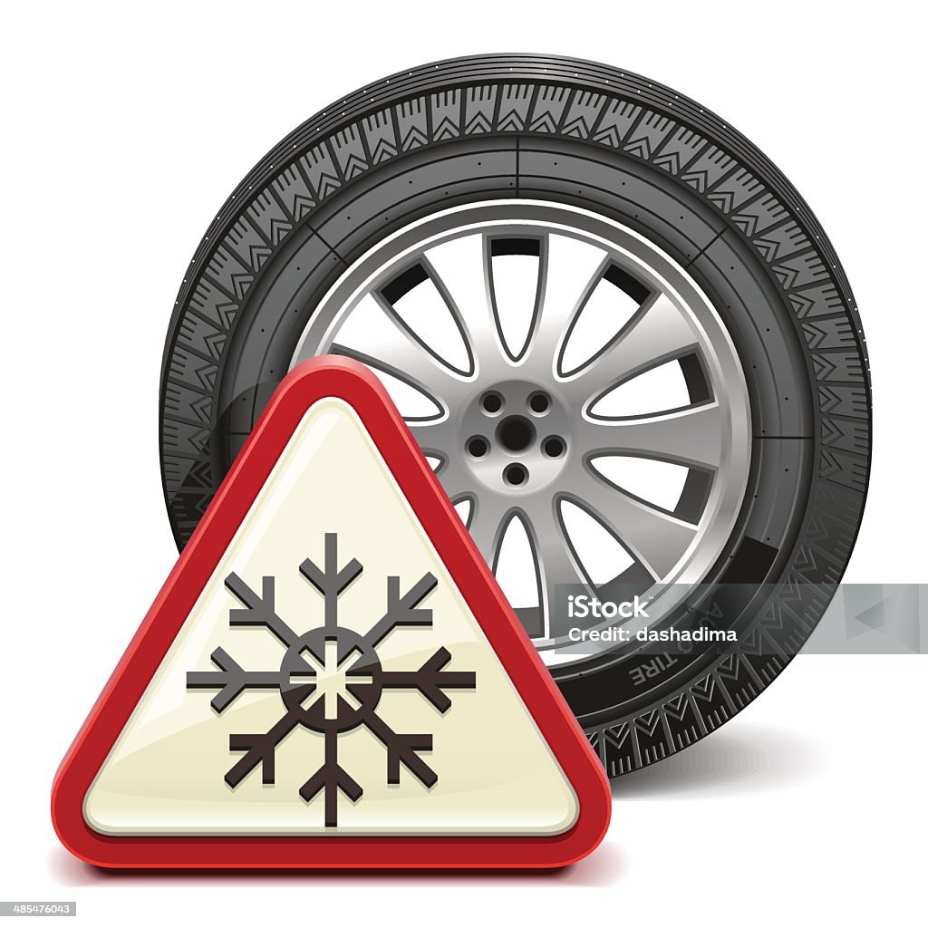 Vetor de pneus de inverno com placa - Vetor de Acessório royalty-free