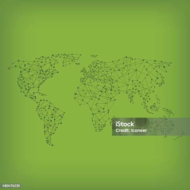 Welt Karte Netzwerk Stock Vektor Art und mehr Bilder von Abstrakt - Abstrakt, Finanzwirtschaft und Industrie, Gemeinschaft