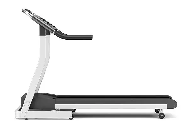 Photo of treadmill isolated on white background