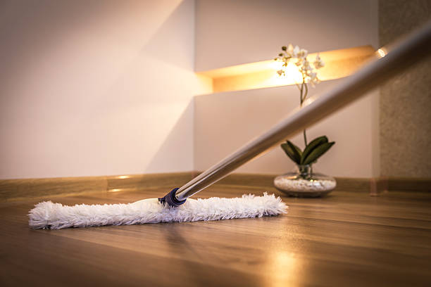 Cleaning Modern white mop cleaning wooden floor in house toilet brush photos stock pictures, royalty-free photos & images