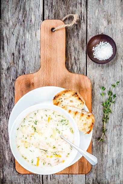 istock homemade soup with salmon and cream 485480278