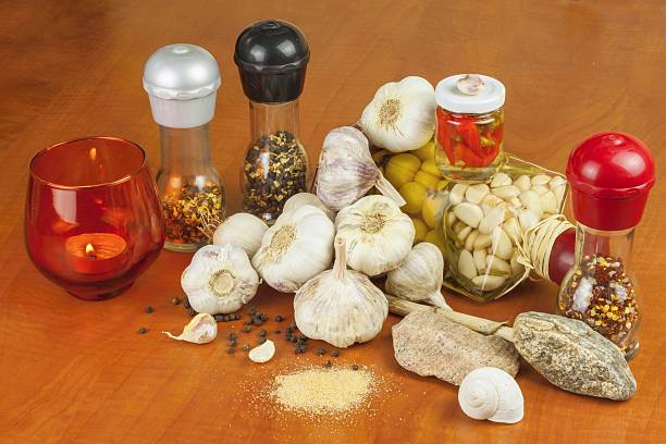istock Garlic, aromatic ingredients for flavoring food. 485484240