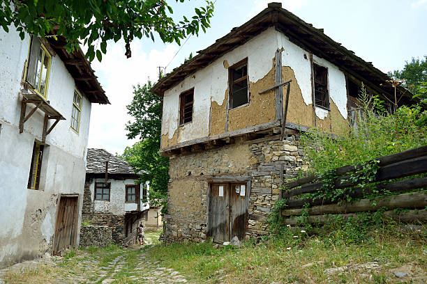 Old traditional Bulgarian Houses in Dolen village, Old traditional Bulgarian houses in Dolen village, Blagoevgrad province, Rhodopes mountain, Bulgaria, Balkans, Eastern Europe.  blagoevgrad province photos stock pictures, royalty-free photos & images