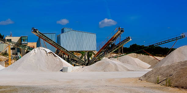 istock Limestone quarry with modern crushing and screening equipment 485484720