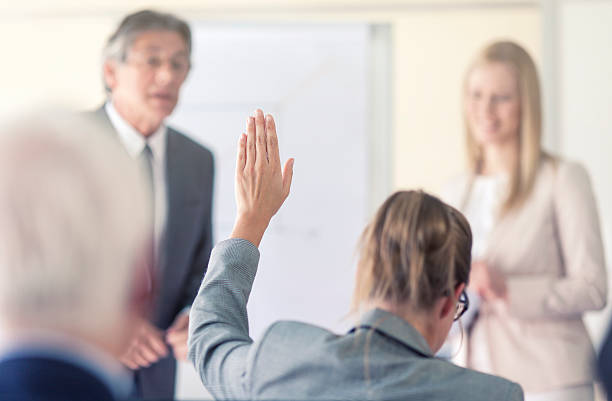 istock Businesswoman asking a question 485485196