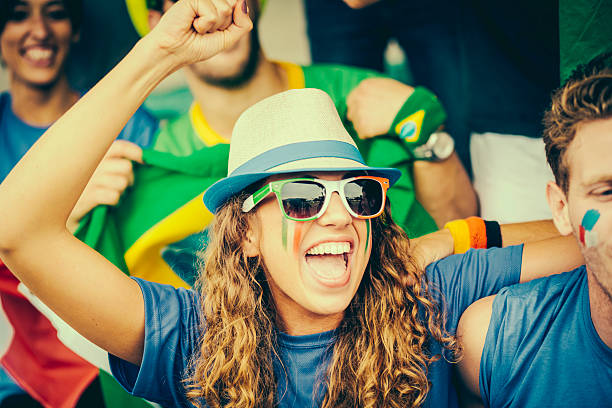 istock Italy and Usa Supporters at the Stadium 485487827