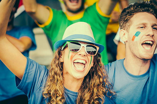 istock Italy and Usa Supporters at the Stadium 485487875