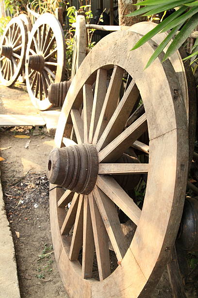 istock Wooden wagon wheel 485488685