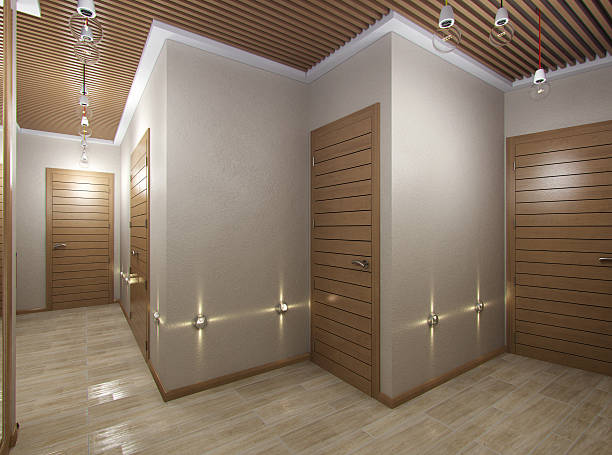 istock 3D illustration of a hall from tree material 485489122