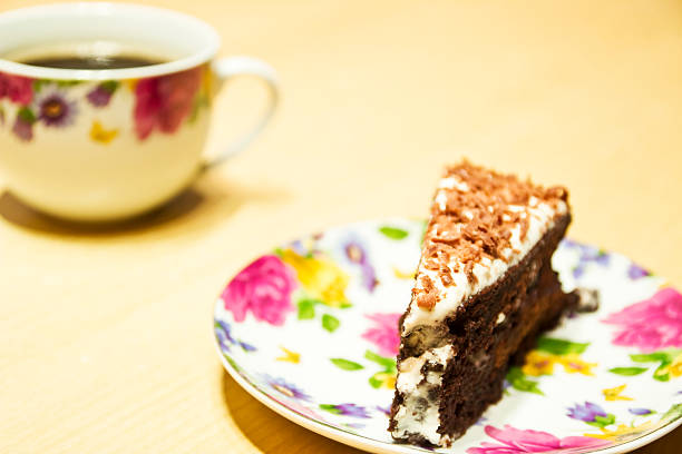 istock Chocolate cake with cup of coffee. Selective focus. Vintage image 485489301