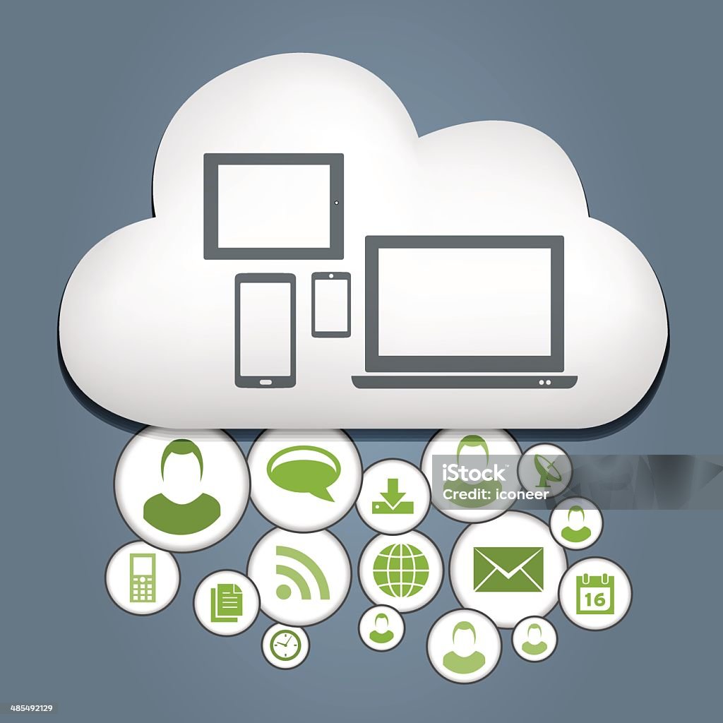 Cloud computing illustrattion - Lizenzfrei Ausrüstung und Geräte Vektorgrafik