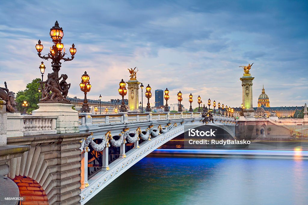 Paris. Image of the Alexandre III Bridge located in Paris, France. Paris - France Stock Photo