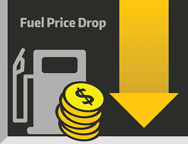 Vector illustration of Fuel price drop