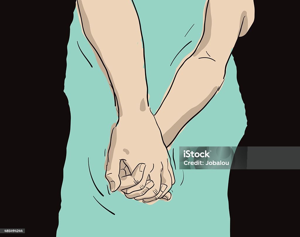 Holding Hands Vector illustration of a young couple holding hands Couple - Relationship stock vector