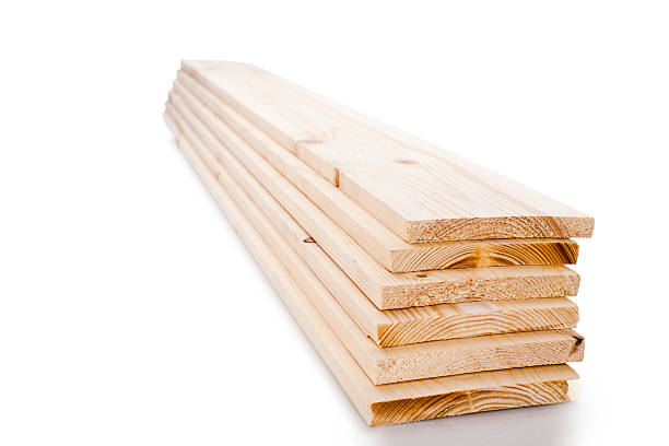 istock Stacks of wooden timber planks 485494608