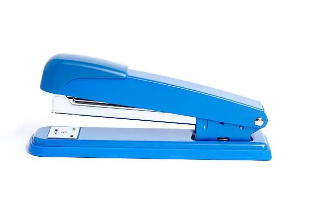 Photo of Blue Stapler isolated on white