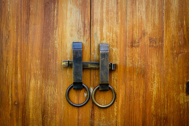 Asia, China, Guangdong, Dongguan, Keyuan  , ancient building, historic door lock