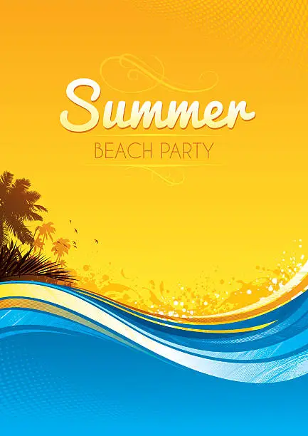 Vector illustration of Summer party poster