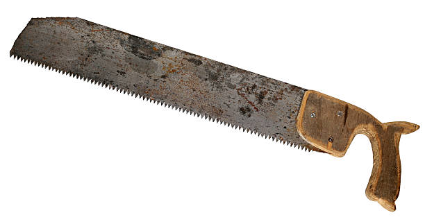 istock Vintage Retro Saw Isolated On  White Background. very old saw 485498276