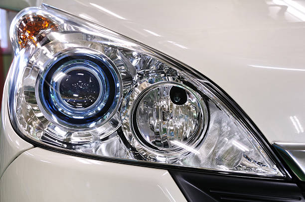 It is the headlight of a car made in Japan.