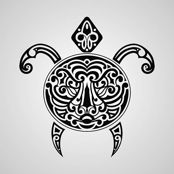 ilustrações, clipart, desenhos animados e ícones de tatuagem desenho de tartaruga - pattern maori tattoo indigenous culture