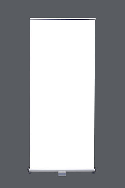 istock isolated roll up banner on grey background 485505718
