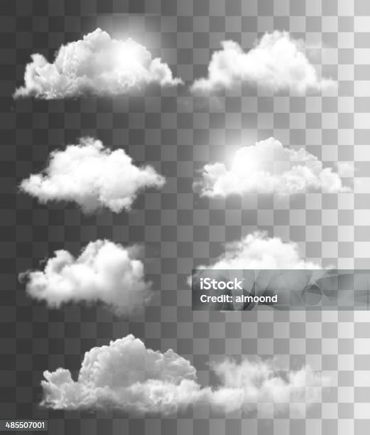Set Di Diversi Nuvole Trasparente Vettore - Immagini vettoriali stock e altre immagini di Ambientazione esterna - Ambientazione esterna, Astratto, Autunno