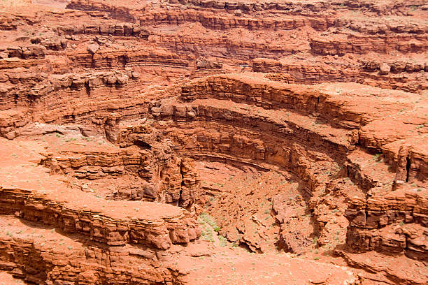 View down into Canyonlands stock photo