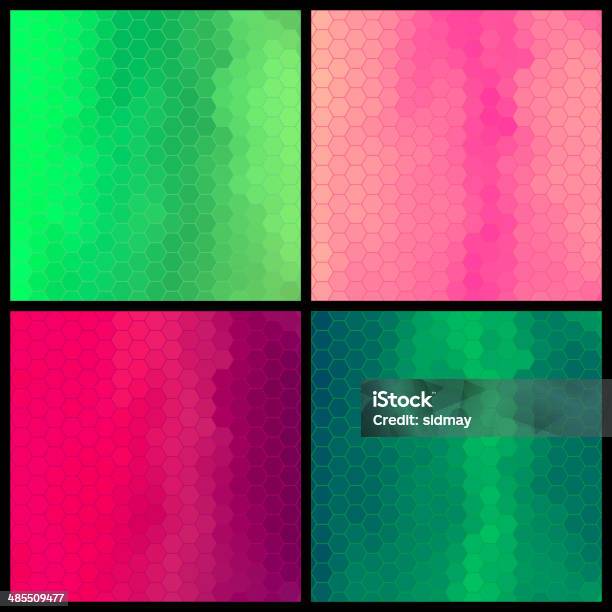 Set Of Four Geometric Colorful Pattern Stock Illustration - Download Image Now - Abstract, Art, Art And Craft