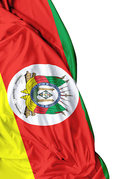 istock Rio Grande do Sul state waving flag on white background 485510332