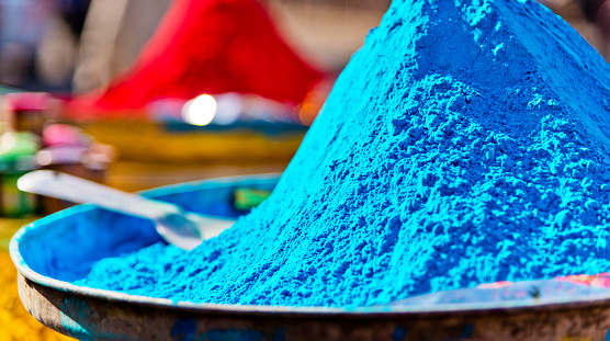 Religious colorful powder for sale in Jaipur, Rajasthan, India