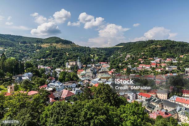 Banska Stiavnica With Old Castle And Holy Trinity Square Stock Photo - Download Image Now