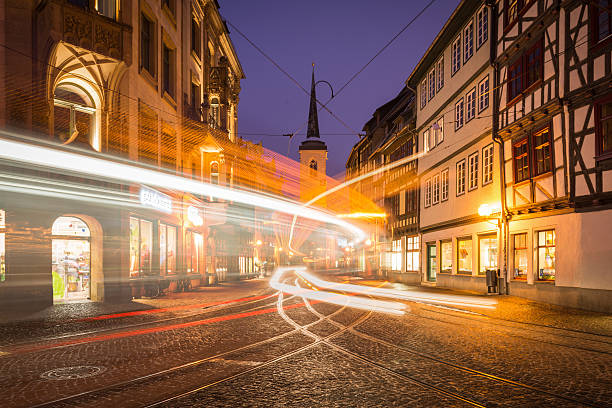 Erfurt, Germany - January 25, 2014: City View at Night of Erfurt.