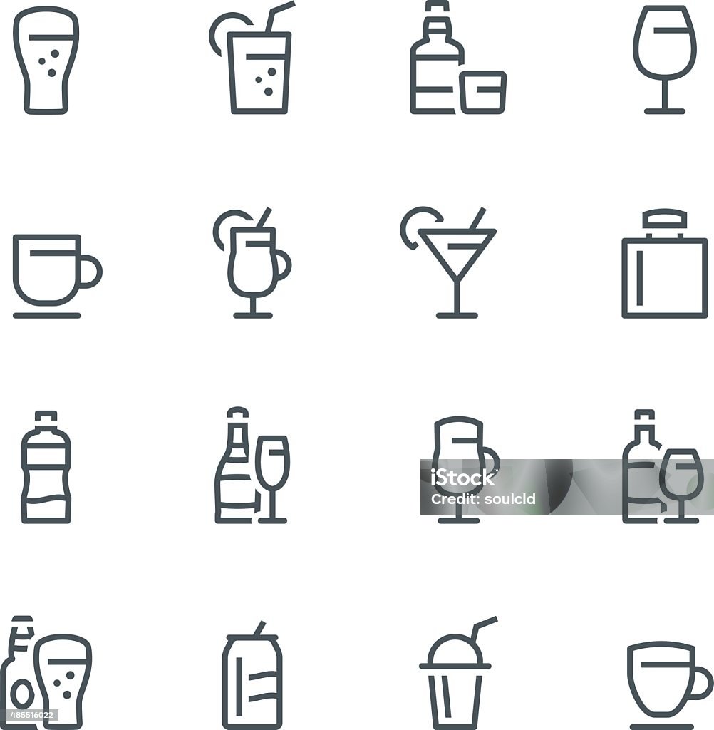 Drink Icons Drink, alcohol, icon, icon set, cocktail, beer, tea, coffee Martini Glass stock vector