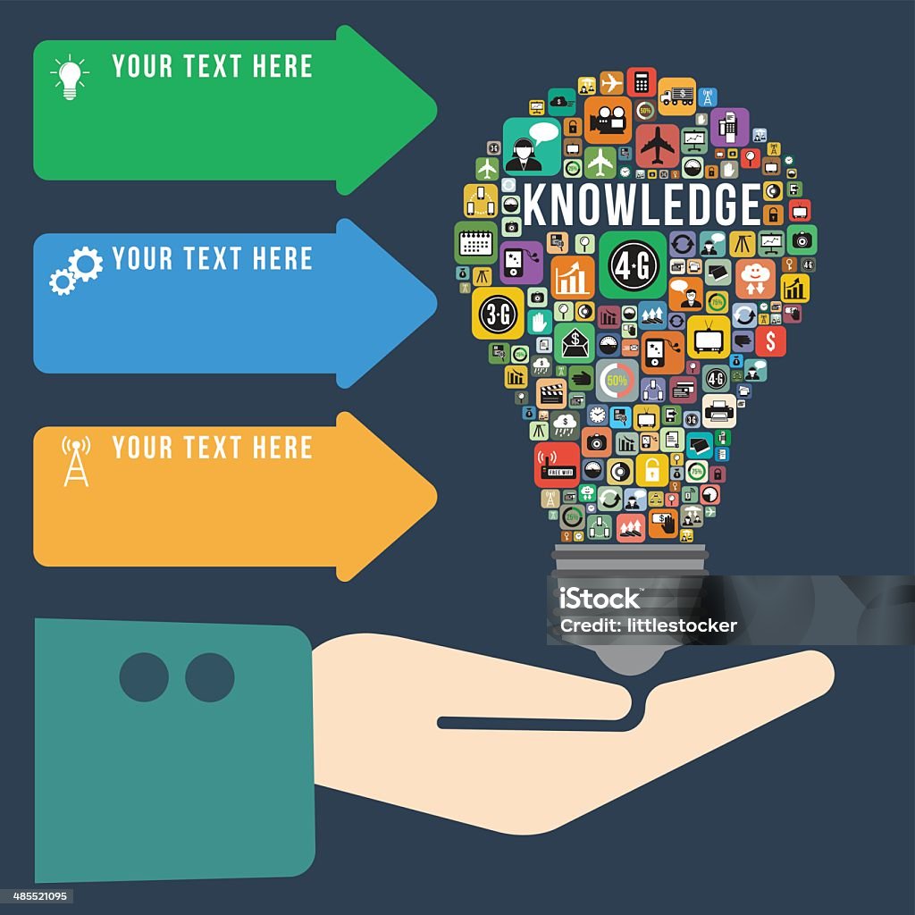 Knowledgeable Graphic Light Bulb With Knowledge Infographics Vector Format Stock Illustration ...