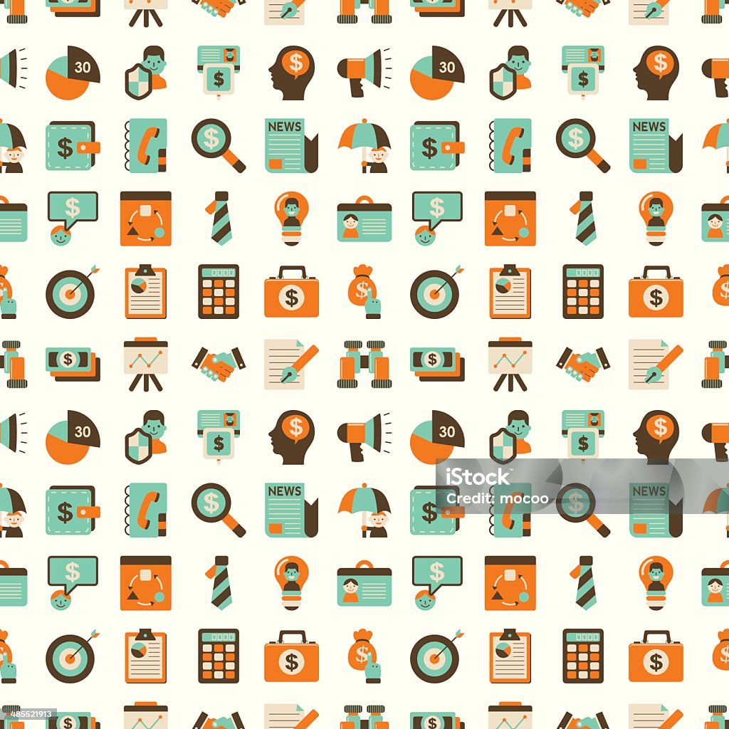 Business Course Background Pattern Design Seamless Retro Flat Business Pattern Background Stock Illustration ...