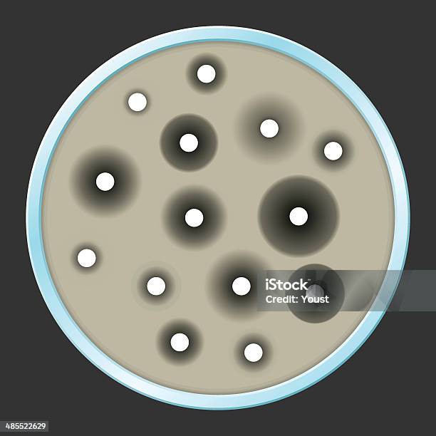 Placa De Petri Com Antibiótico Testes De Sensibilidade - Arte vetorial de stock e mais imagens de Disco de Petri