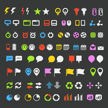 Pictogram Navigation Examples Different Simple Navigation Pins And Web Pictograms Stock Illustration ...